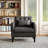 Faux Leather Tufted Accent Chair With Hidden Storage-1461368062