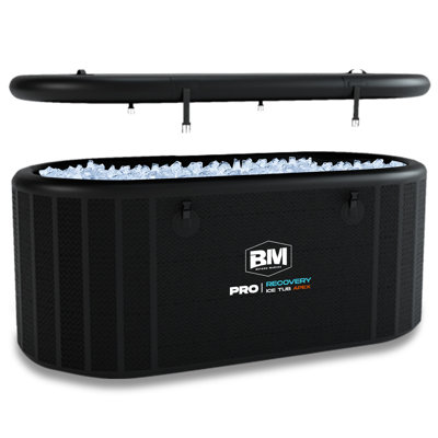 Baignoire gonflable pour bain froid, 568 litres (150 gallons), 150 cm (L) x 80 cm (l) x 60 cm (H), compatible avec les bains de glace, refroidisseur d'eau pour sportifs, couvercle isolé, tapis de sol en EVA, sac à dos