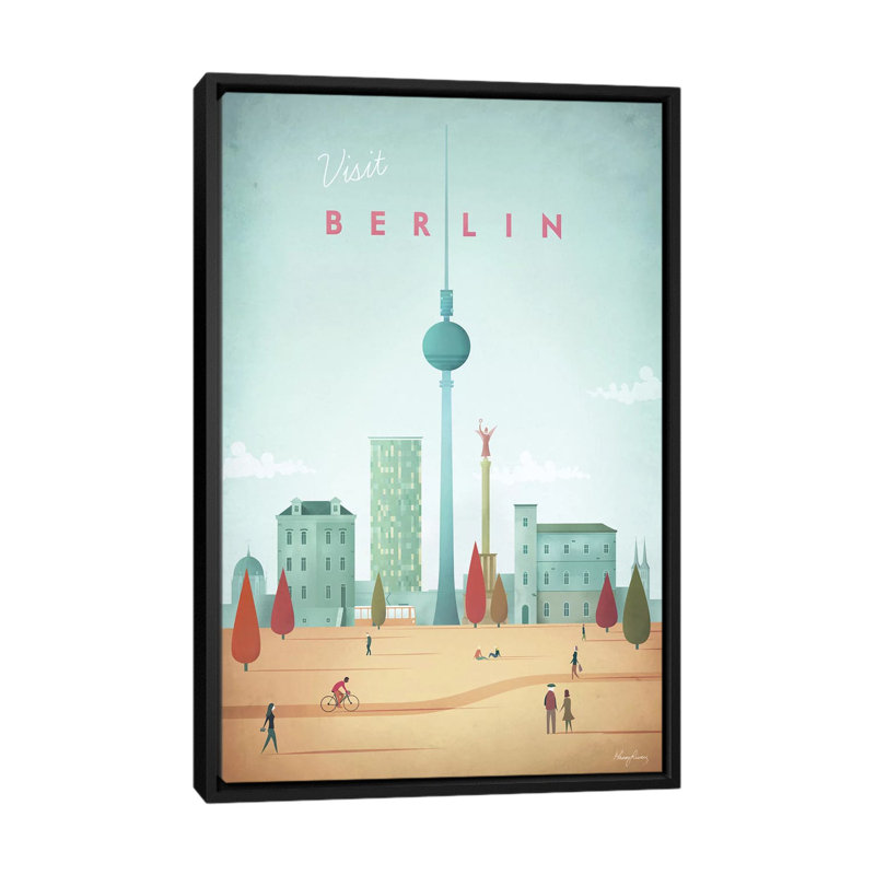 " Berlin " by Henry Rivers, 26" H x 18" W x 1.5" D, Black Framed Canvas, No Mat