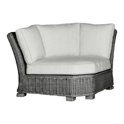 Canapé d'angle modulaire rustique tissé gris ardoise