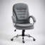 Fauteuil de bureau à dossier haut, réglable en hauteur et pivotant, gris, pour un confort et un soutien optimaux.