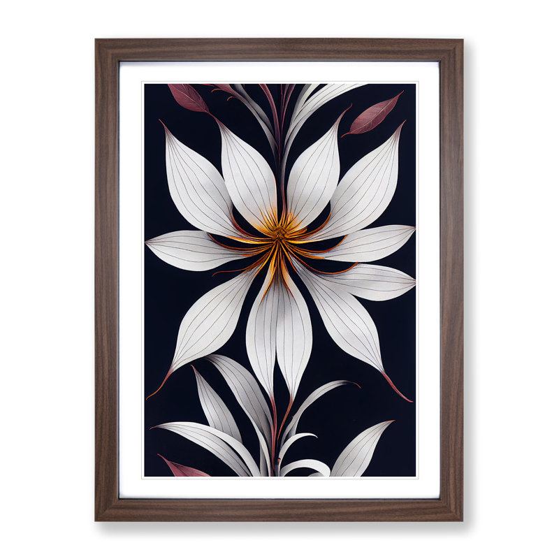 Flower From Within - Wall Art, 64cm H x 46cm W x 2cm D, Walnut Framed