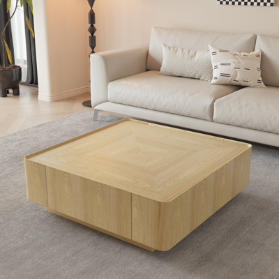 Single Walnut Square Coffee Table With Storage