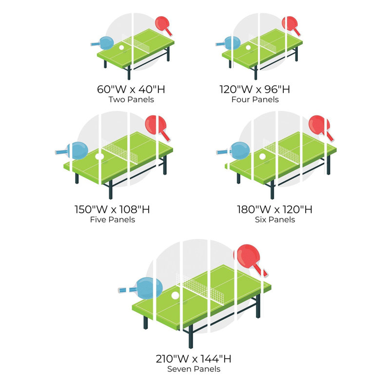 Murale pelez et collez de qualité supérieure - Illustration de tennis de table, L 120 po x L 96 po