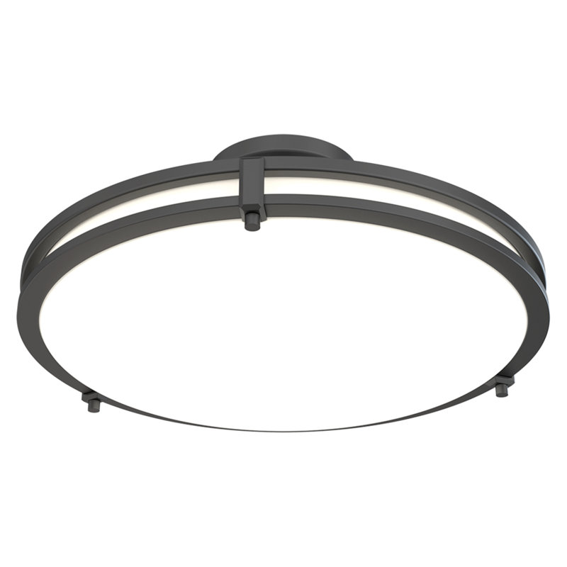 Saturn 16 po. Plafonnier semi-encastré nickel brossé, Noir