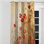 «Kourtney God and Red Floral Japanese Tiles I» - rideau à œillets Botanicals - obscurcissant la pièce en velours - 1 panneau