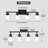 Lighting Track Light, Modern Fixed Rail Lighting With Clear Glass Shade, 4-Light Kitchen Ceiling Light In Black Finished.