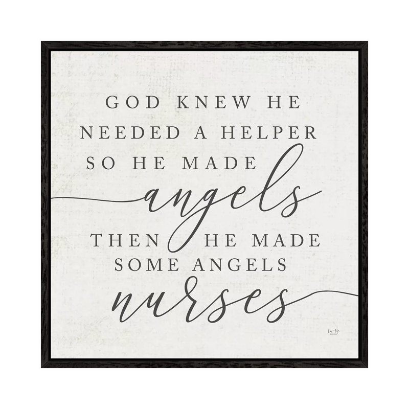 God Made Angel Nurses - Print on Canvas, Black Framed, 93.98 cm H x 93.98 cm W