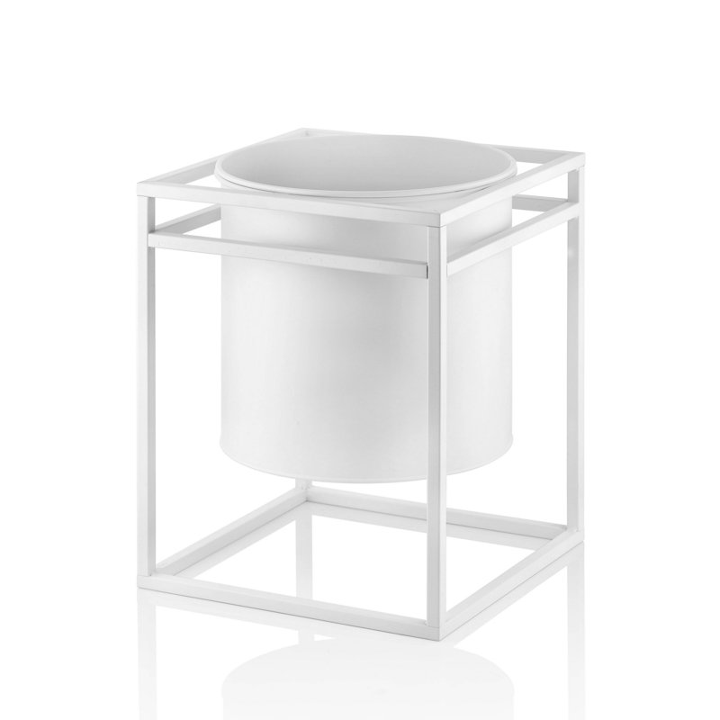 Liara Metal Pot Planter, White, 45cm H x 35cm W x 35cm D