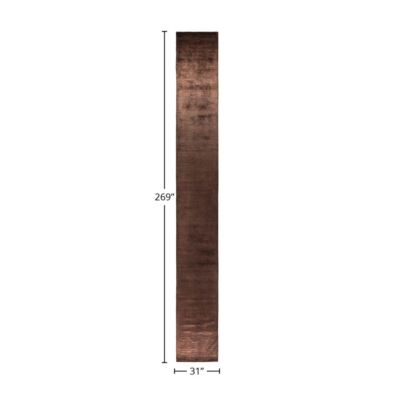 Tapis brun nouvel âge Cybil One-of-a-Kind 2 pi 7 po x 22 pi 5 po