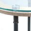 Table basse Brantley en verre transparent et finition gris sable