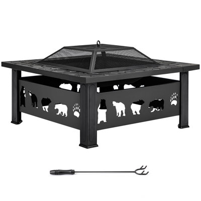 Patio 32 in. Square Steel Fire Pit