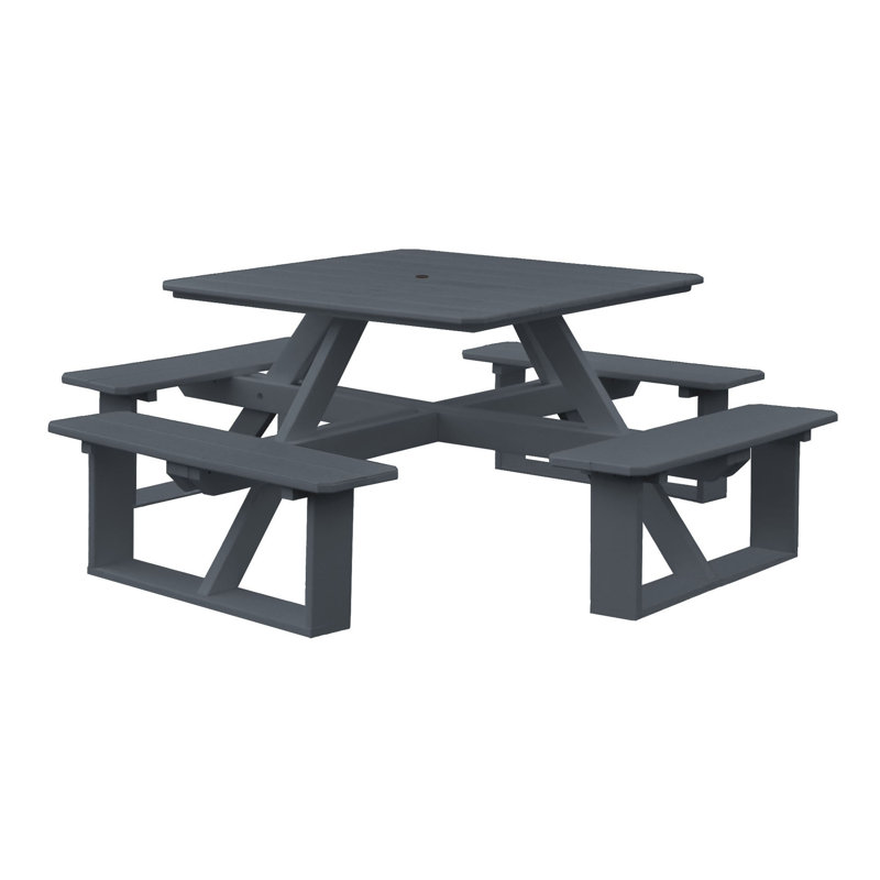 Table de pique-nique Bathilda, Gris foncé, Non