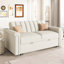 Lit à 2 places beige avec ressorts ensachés et fabrication en contreplaqué confortable et durable-512966363