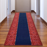 Custom Size Runner Rug 31 Inch Wide X Choose Your Length Southwestern Bordered Design Navy Red Color