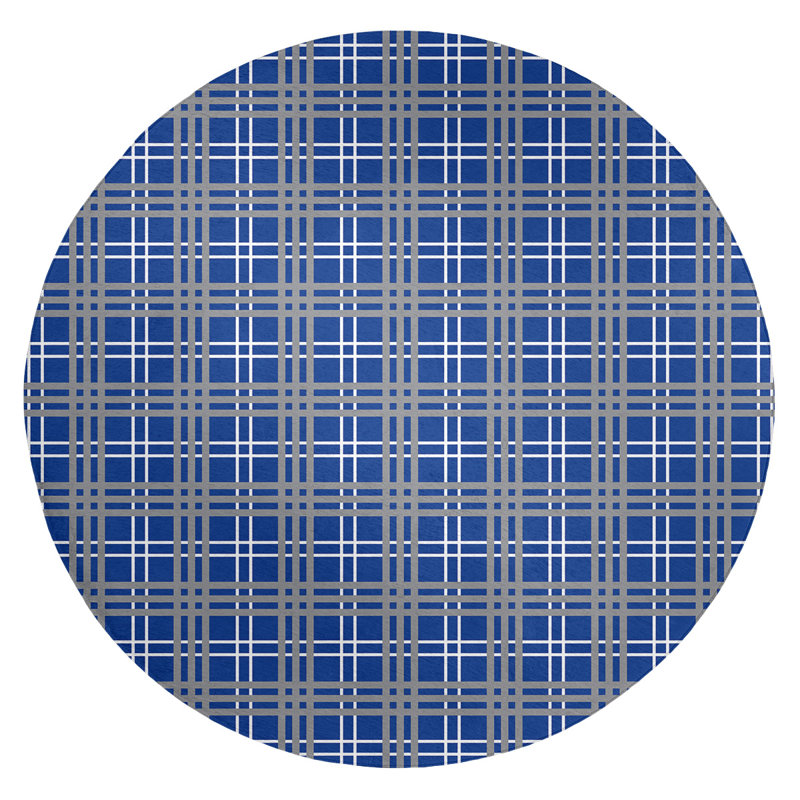 Plaid Indoor Rug, Round 5'