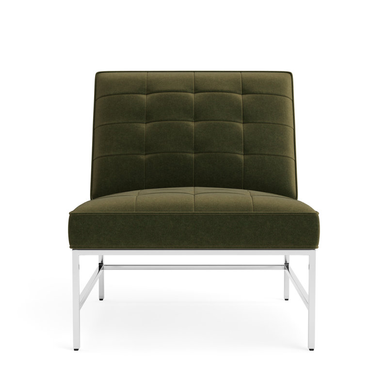 Major Chair, Performance Velvet - Balsam, Polished Stainless Steel
