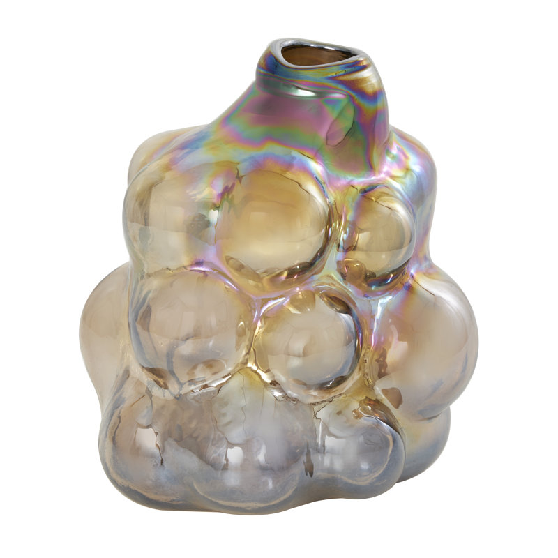 Vase de table en verre fait à la main Glenview, Brun