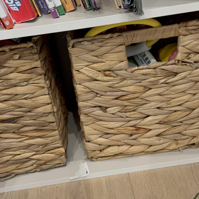 Storage Basket Foldable Handwoven Water Hyacinth Laundry Cubes Organizer Baskets for organizing,12x12 (Set of 4) - 12" H x 12" W x 12" D