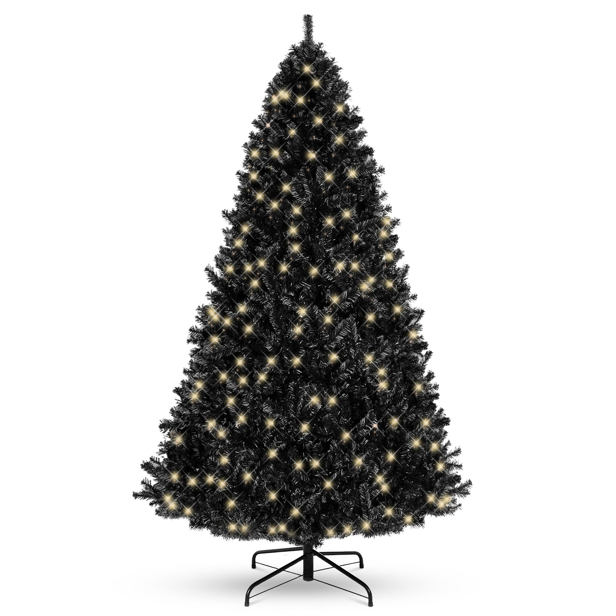 The Holiday Aisle® PreLit Black Christmas Tree, Artificial Holiday