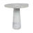 Marble Accent Table Round Modern Stone Side Table with Sculptural Split-Top Design for Living Room, Bedroom, or Office 24" Ivory & Gray
