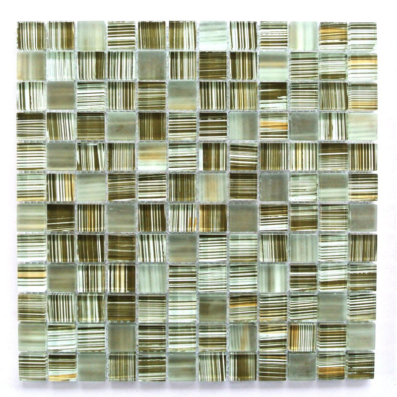 Carrelage mural de cuisine et de salle de bain décoratif carré en vitrail 12 po x 12 po Handicraft, Citronnelle