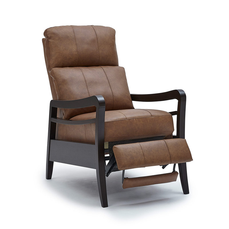 Fauteuil inclinable en cuir Gracelyn, Cuir pleine fleur de vison, Espresso, Alimentation