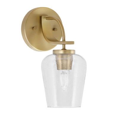Cavella Wall Sconce Shown With 5" Clear Bubble Glass