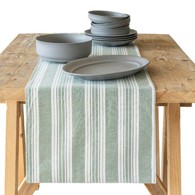over&back Woven Striped Table Runner