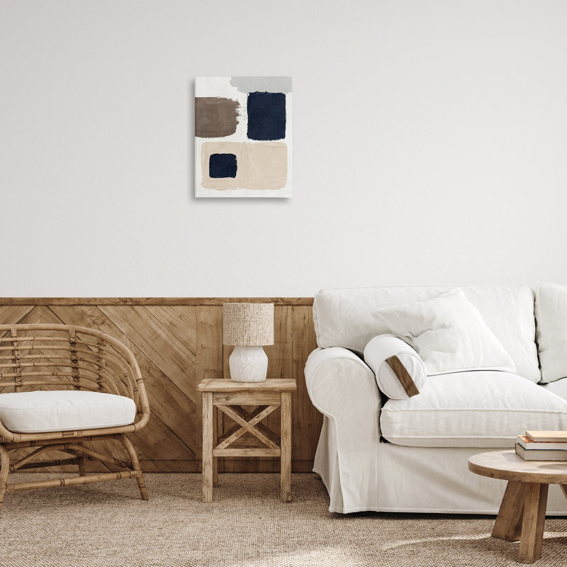 «Neutral Blocked Shapes Floater», art mural par Nina Blue, H 20 po x l 16 po