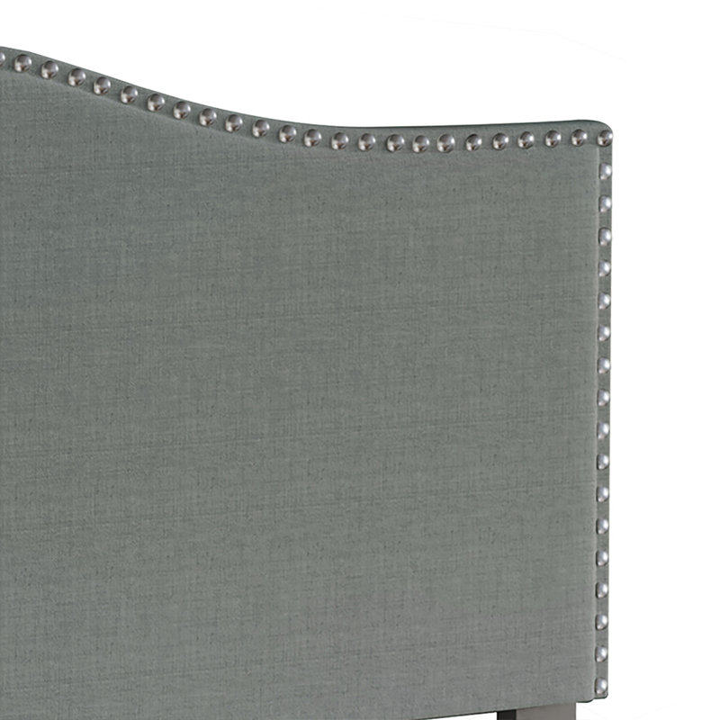 Tête de lit tapissier Isahbella, Double, Gris clair