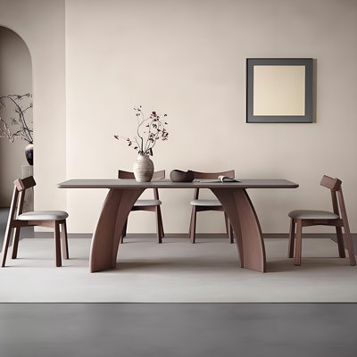 Walnut Solid Wood Slate Dining Set