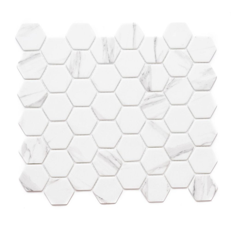 Recycled Honeycomb Recycled 1.88" x 1.88" Glass Honeycomb Mosaic Wall Tile, White