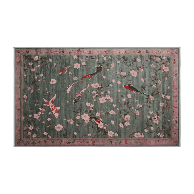Machine Washable Gray Area Rug, Rectangle 7' x 10'