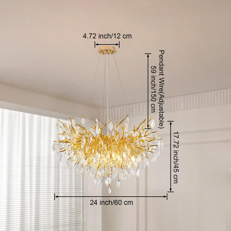 Chandelier, 8, 17.72" H x 24" W x 24" D