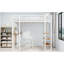 Lit mezzanine simple à structure en fer avec bureau et escalier pour enfants et adolescents-1542359354