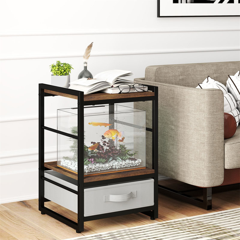 40cm W Metal Bedside Table