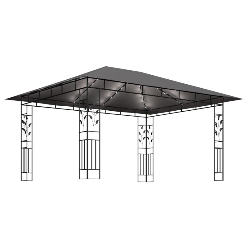 Chaparosa Gazebo With Mosquito Net&LED String Lights 4X3x2.73, Anthracite