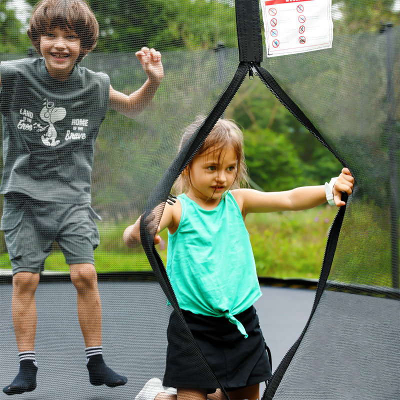 Fiziti Outdoor Trampoline Series 16' Round Backyard Trampoline with Safety Enclosure