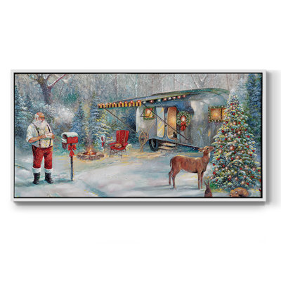 Père Noël caché - Toile tendue avec châssis encadré - Prêt à être accroché
