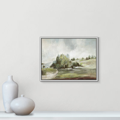 «Green Country Road» par Allison Pearce - reproduction encadrée sur toile