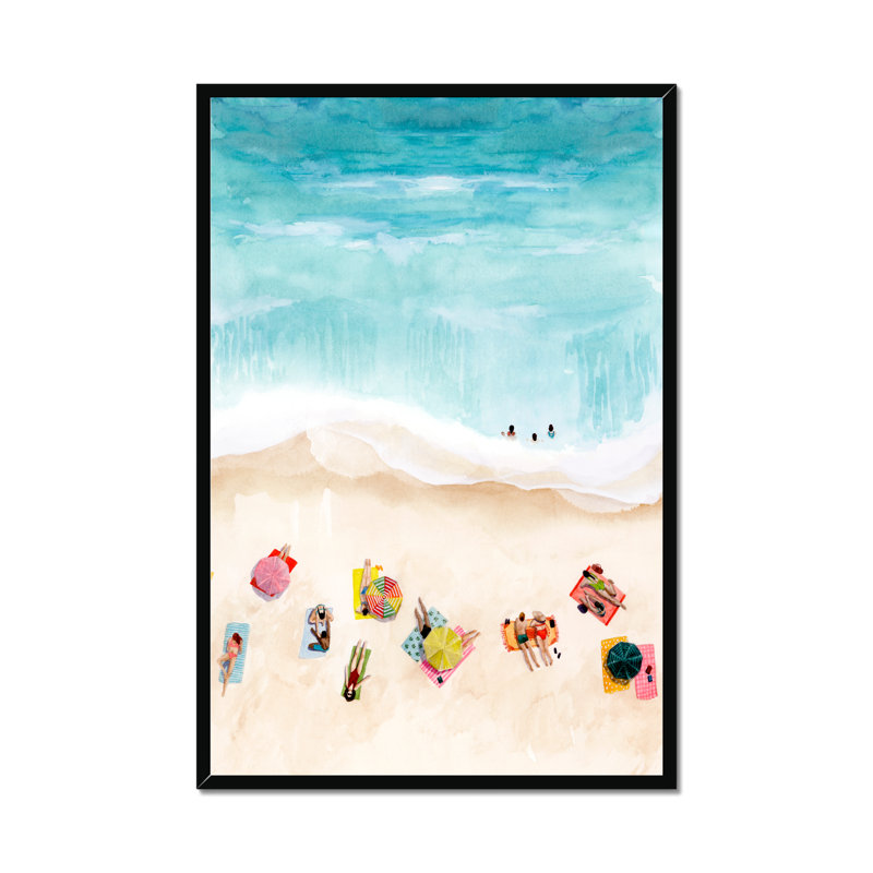 Beach Week II by Grace Popp - Painting, Black Picture Framed Paper, 95cm H x 65cm W