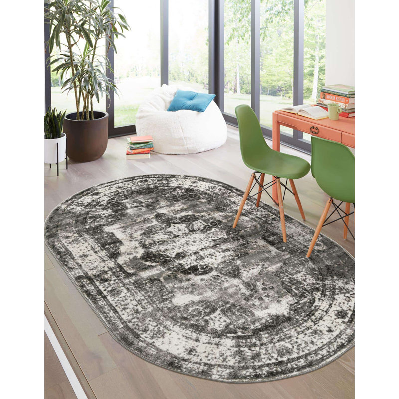 Tapis oriental Brandt, Ovale 7 pi 10 po x 10 pi, Gris
