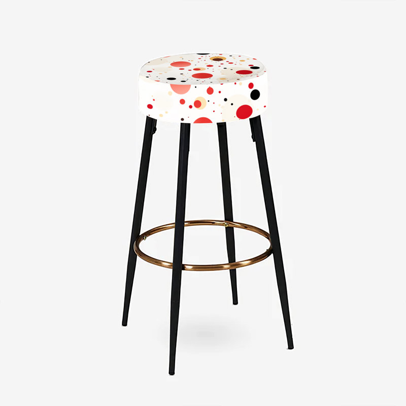 Ensemble de 2 tabourets de bar rouges et blancs à pois rétro