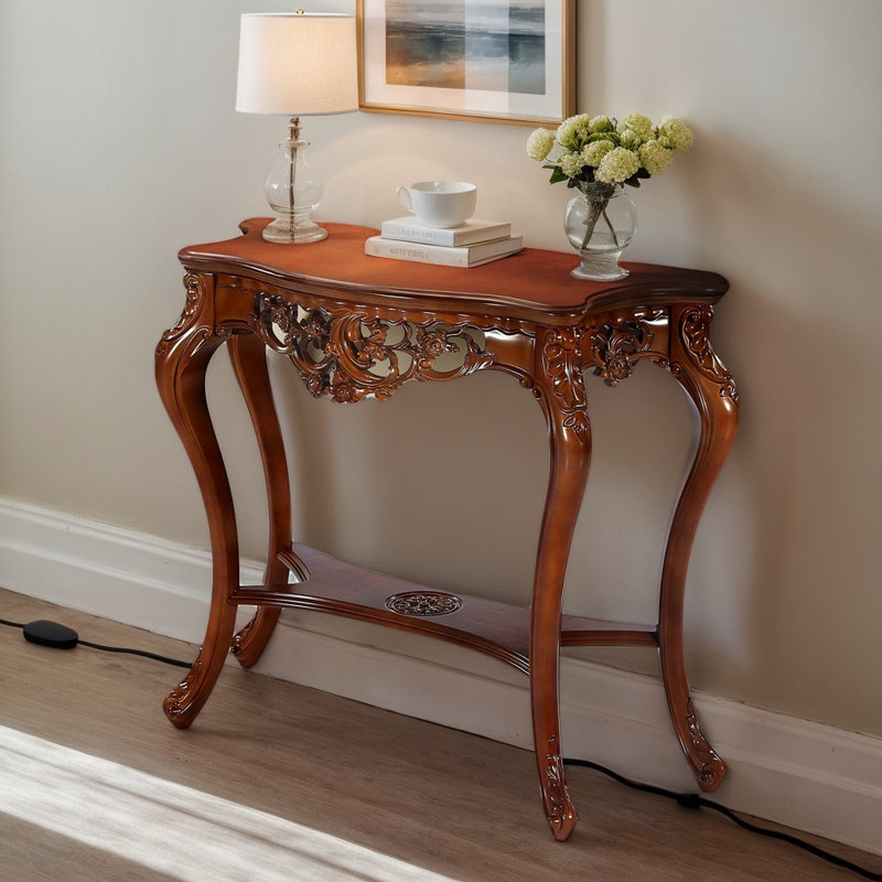 Élégante console à deux niveaux de 37,6 po, canapé d'appoint étroit pour entrée et couloir