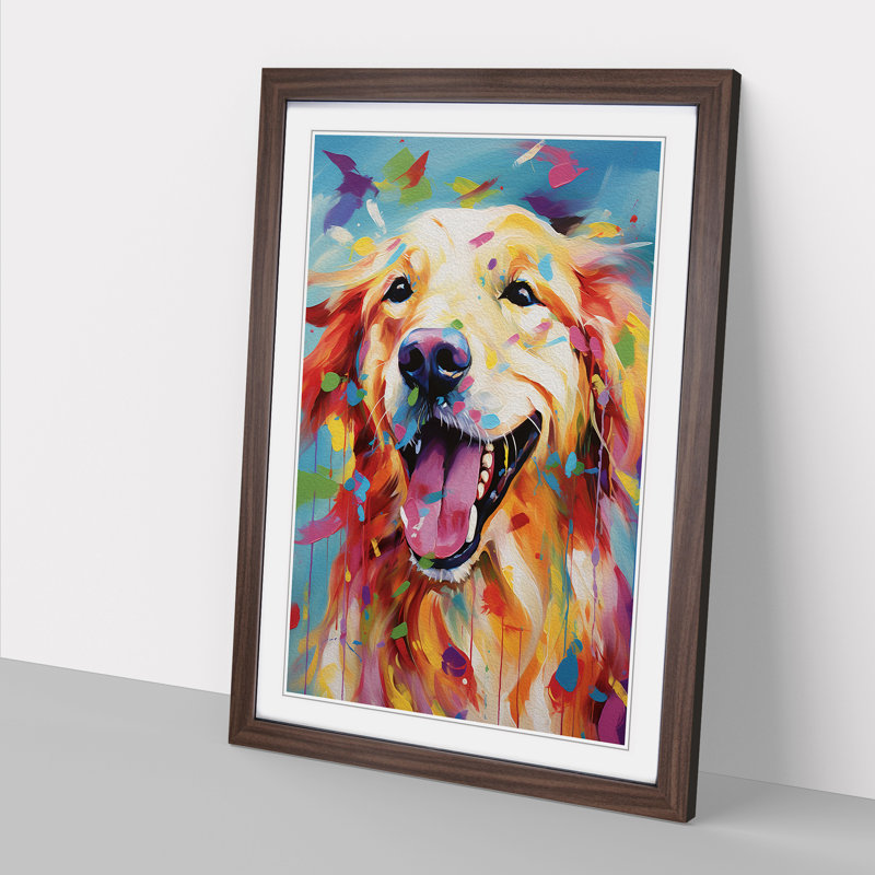 Golden Retriever Expressionism - Framed Print