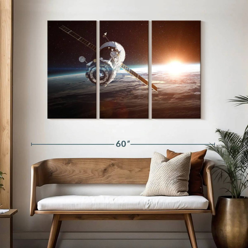 Satellite Over Earth, 32" H x 50" W