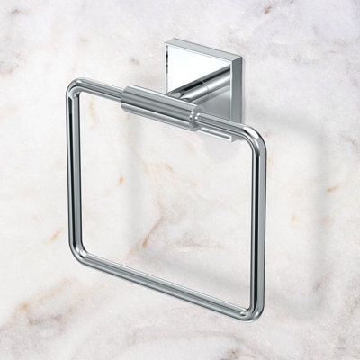 Mode Towel Ring | Wall Mounted 5.75" W Square Shape Towel Holder for Bathroom, Kitchen
