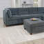 Repose-pieds de cocktail en chenille gris, siège rembourré 1pc