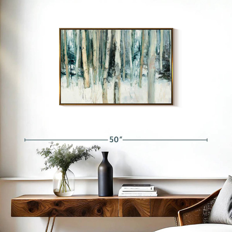 Winter Woods III, Cadre flottant doré, 31 po x 21 po